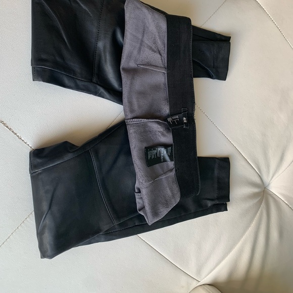 H&M Black Faux Leather Pants Leggings Size 4 - Picture 7 of 13